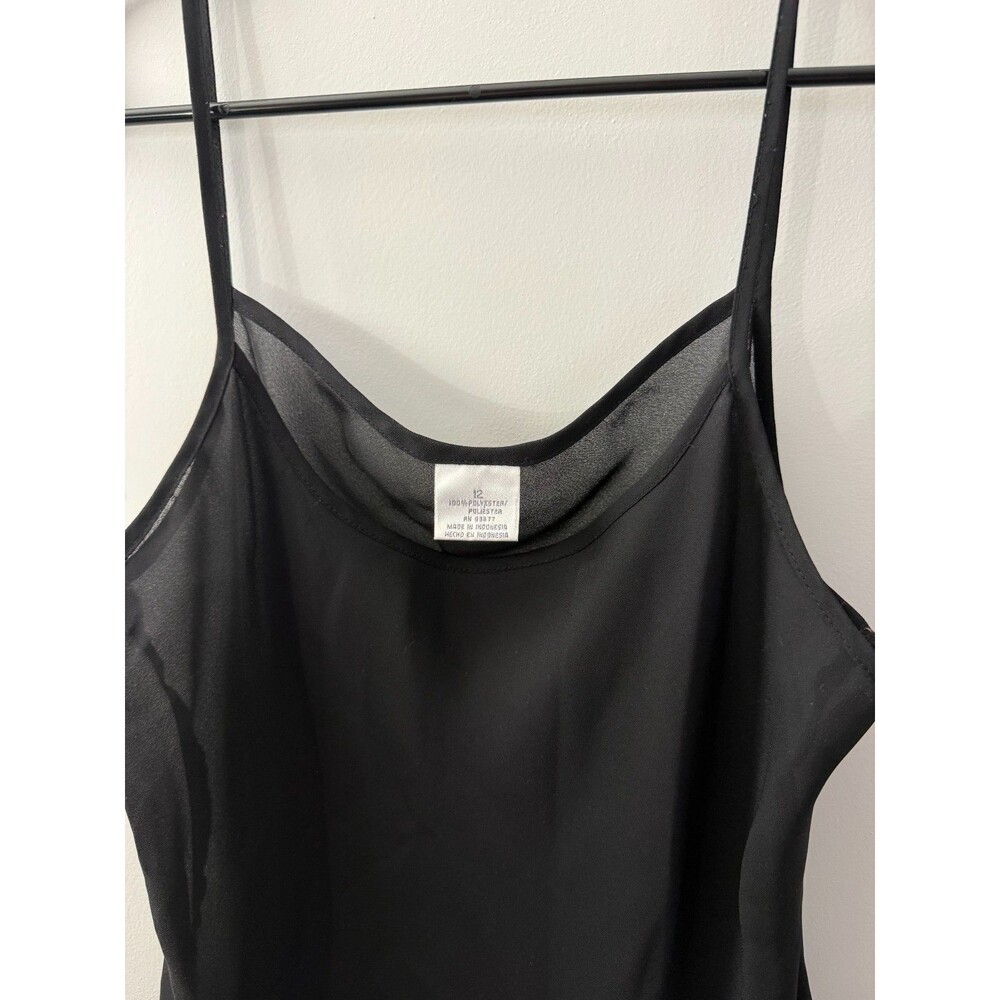 Black Sheer Goth Whimsygoth Cami Camisole Vintage Sexy Women's Large 12 Witchy